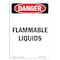 Signmission Safety Sign, OSHA Danger, 5" Height, Portrait Flammable Liquids, Portrait OS-DS-D-35-V-1827 - alternate 1